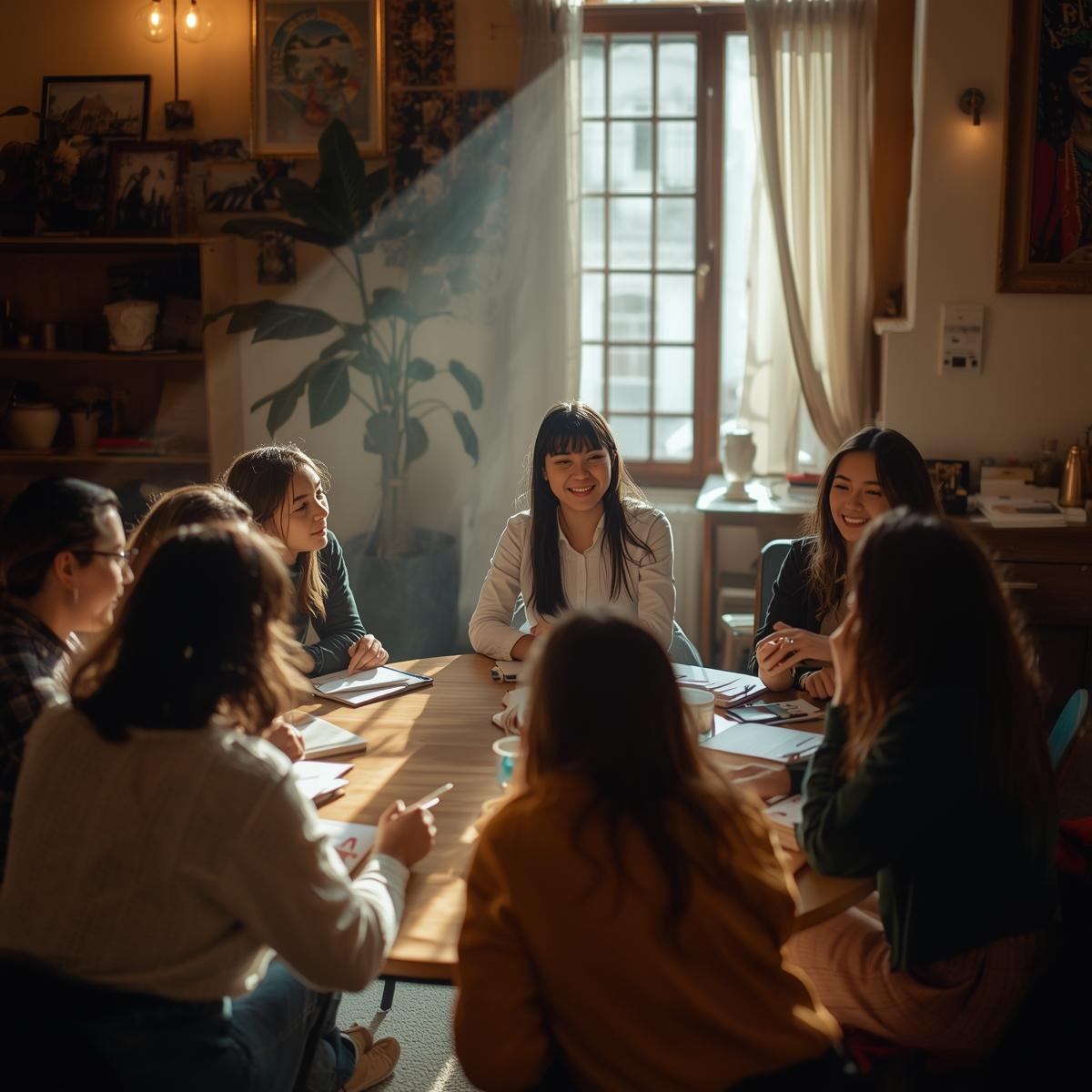 Profesora de idiomas enseñando